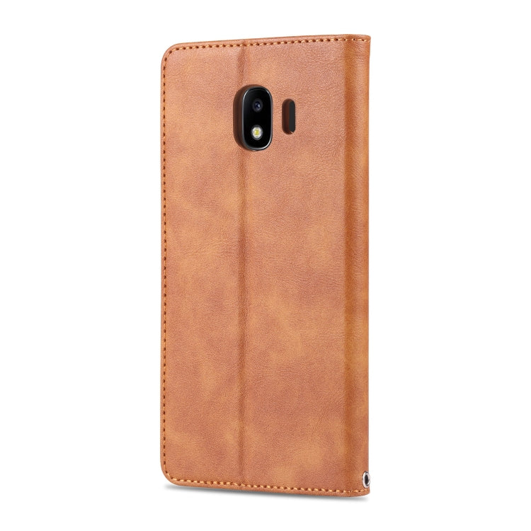 For Galaxy J4 2018 AZNS Retro Texture Magnetic Horizontal Flip PU Leather Case with Holder & Card Slots & Photo Frame
