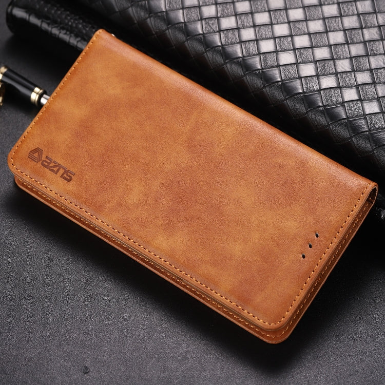 For Galaxy J4 2018 AZNS Retro Texture Magnetic Horizontal Flip PU Leather Case with Holder & Card Slots & Photo Frame