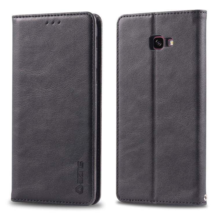 For Galaxy J4 Plus 2018 AZNS Retro Texture Magnetic Horizontal Flip PU Leather Case with Holder & Card Slots & Photo Frame