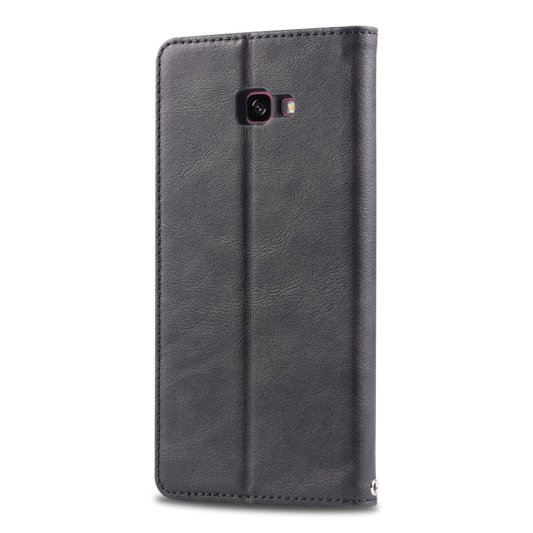 For Galaxy J4 Plus 2018 AZNS Retro Texture Magnetic Horizontal Flip PU Leather Case with Holder & Card Slots & Photo Frame