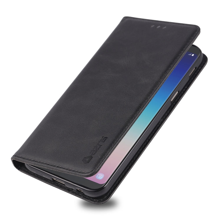 For Galaxy J4 Plus 2018 AZNS Retro Texture Magnetic Horizontal Flip PU Leather Case with Holder & Card Slots & Photo Frame