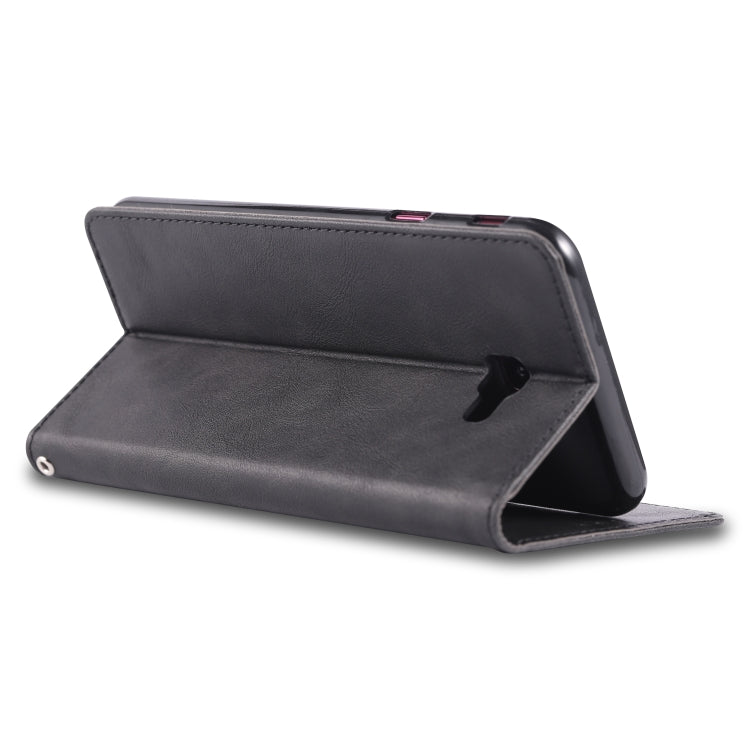 For Galaxy J4 Plus 2018 AZNS Retro Texture Magnetic Horizontal Flip PU Leather Case with Holder & Card Slots & Photo Frame