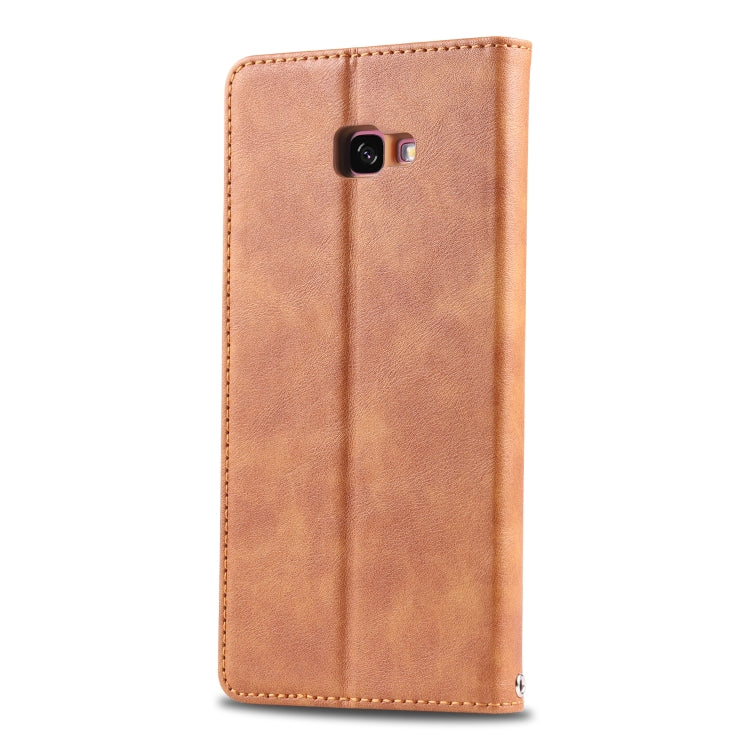 For Galaxy J4 Plus 2018 AZNS Retro Texture Magnetic Horizontal Flip PU Leather Case with Holder & Card Slots & Photo Frame