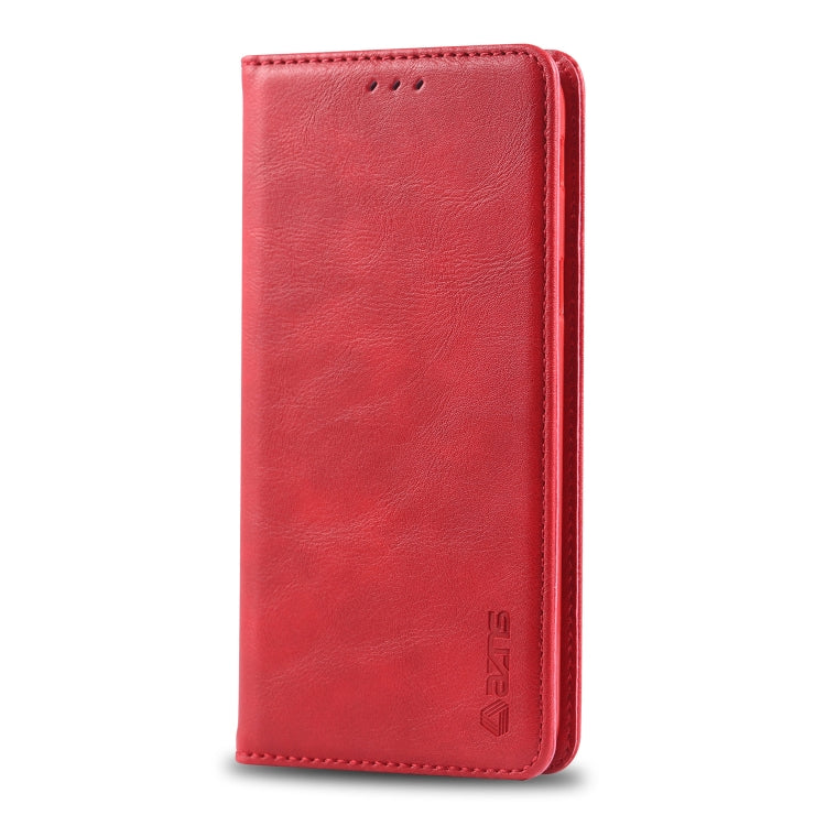 For Galaxy J6 2018 AZNS Retro Texture Magnetic Horizontal Flip PU Leather Case with Holder & Card Slots & Photo Frame