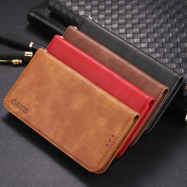 For Galaxy J6 2018 AZNS Retro Texture Magnetic Horizontal Flip PU Leather Case with Holder & Card Slots & Photo Frame