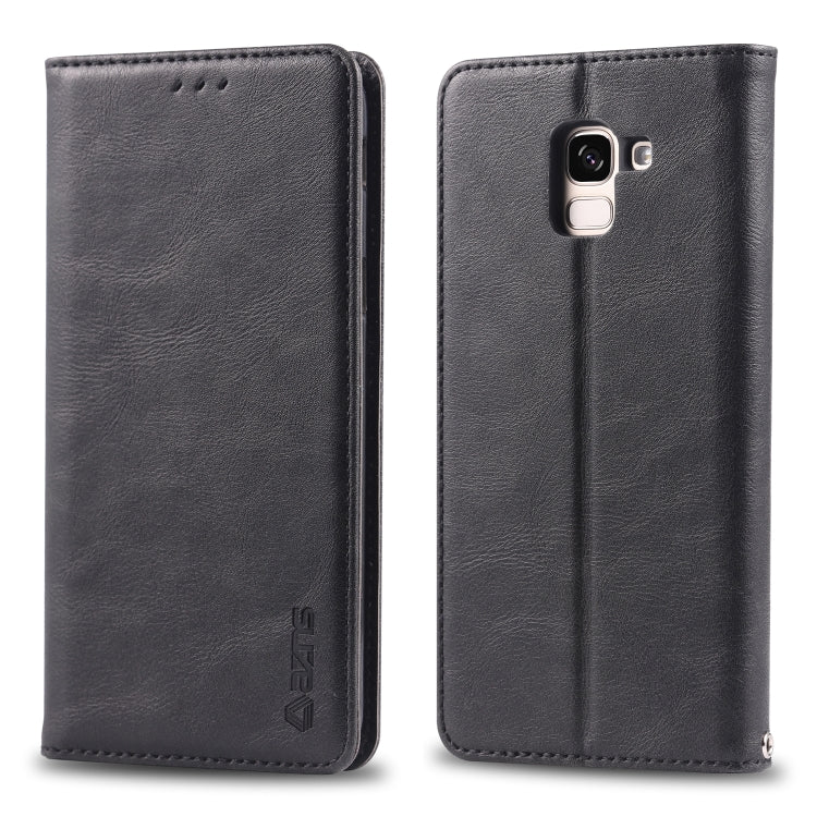 For Galaxy J6 Plus  AZNS Retro Texture Magnetic Horizontal Flip PU Leather Case with Holder & Card Slots & Photo Frame