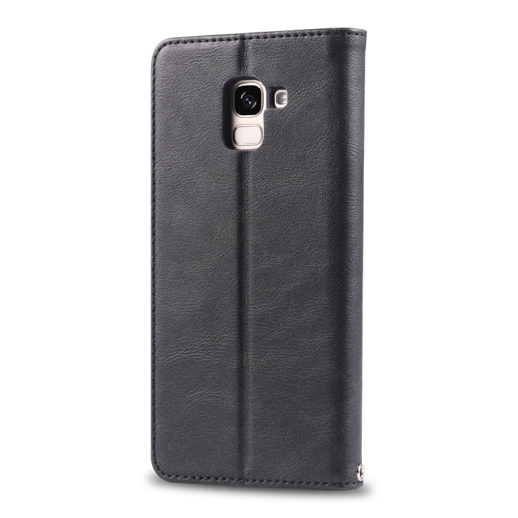 For Galaxy J6 Plus  AZNS Retro Texture Magnetic Horizontal Flip PU Leather Case with Holder & Card Slots & Photo Frame