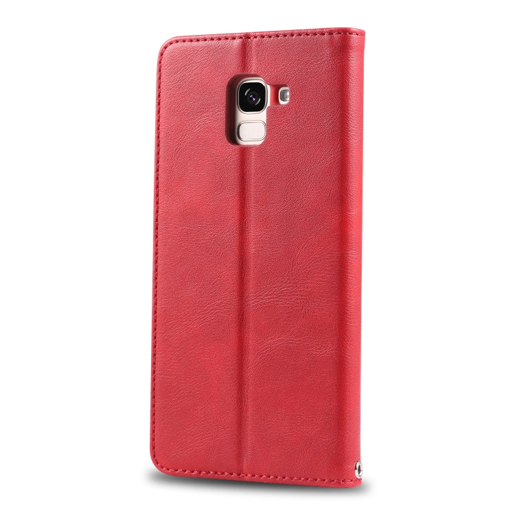 For Galaxy J6 Plus  AZNS Retro Texture Magnetic Horizontal Flip PU Leather Case with Holder & Card Slots & Photo Frame