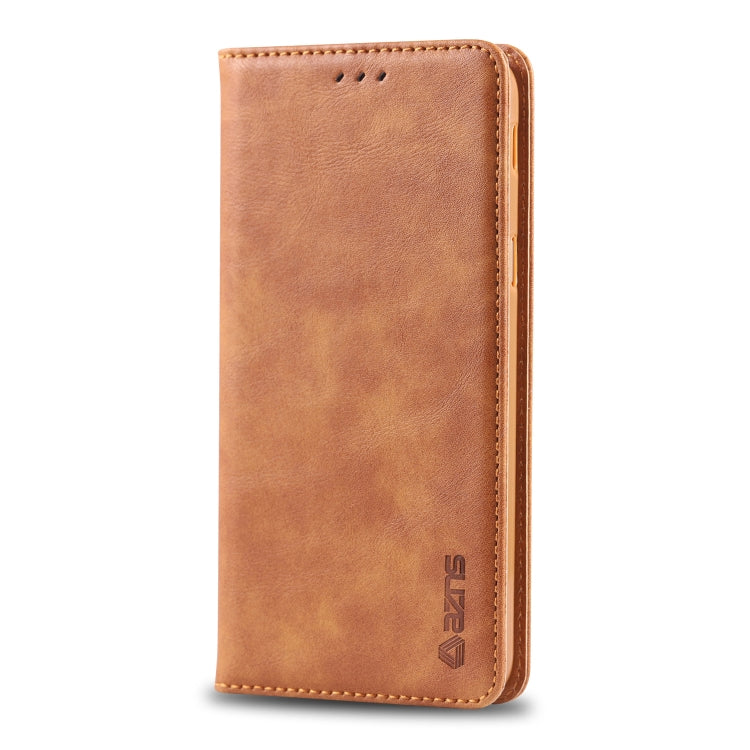 For Galaxy J6 Plus  AZNS Retro Texture Magnetic Horizontal Flip PU Leather Case with Holder & Card Slots & Photo Frame