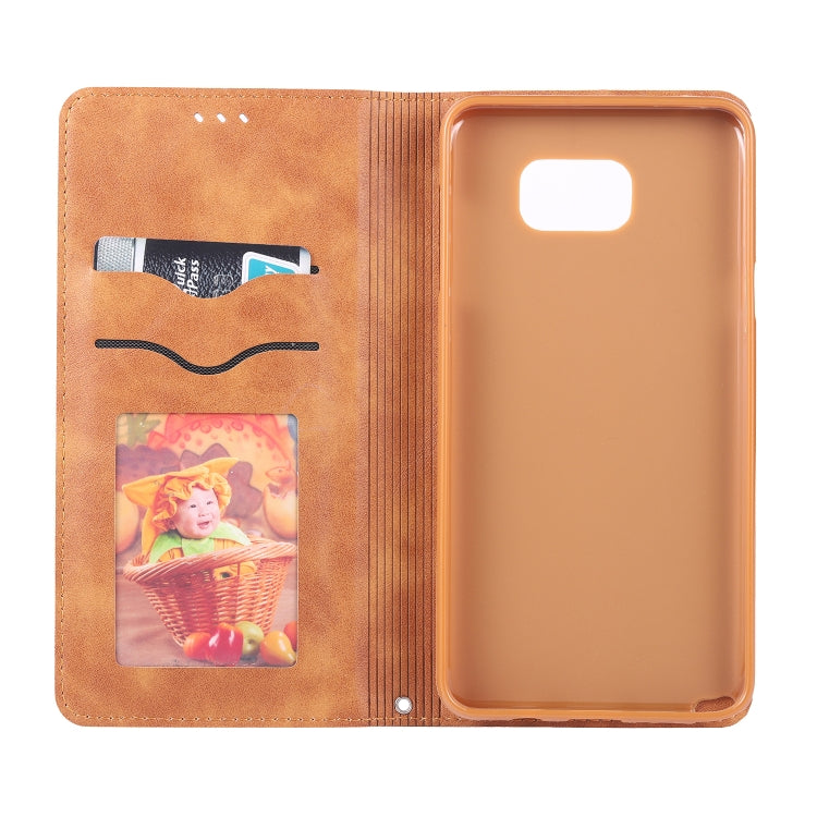 For Galaxy Note 5 AZNS Retro Texture Magnetic Horizontal Flip PU Leather Case with Holder & Card Slots & Photo Frame