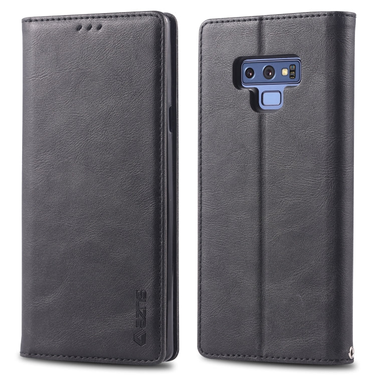 For Galaxy Note 9 AZNS Retro Texture Magnetic Horizontal Flip PU Leather Case with Holder & Card Slots & Photo Frame