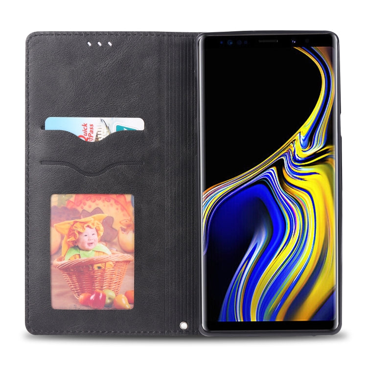 For Galaxy Note 9 AZNS Retro Texture Magnetic Horizontal Flip PU Leather Case with Holder & Card Slots & Photo Frame
