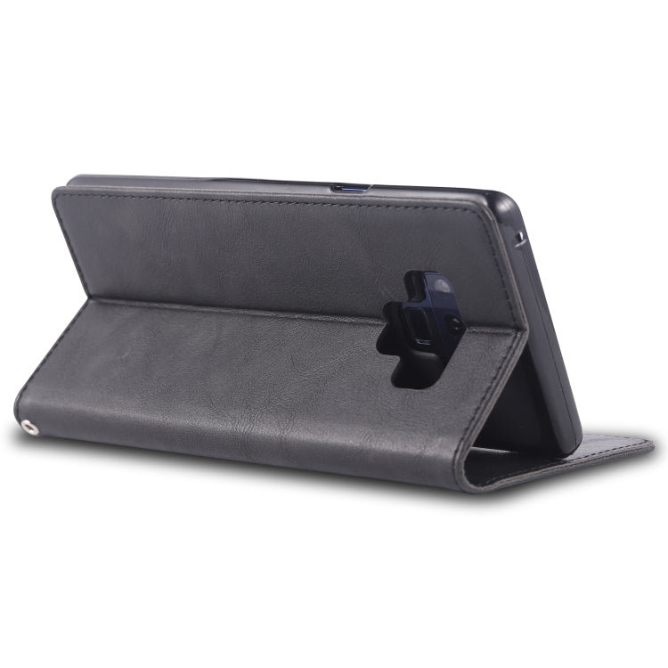 For Galaxy Note 9 AZNS Retro Texture Magnetic Horizontal Flip PU Leather Case with Holder & Card Slots & Photo Frame