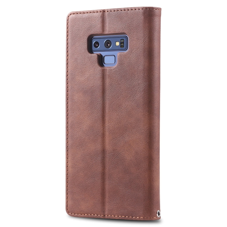 For Galaxy Note 9 AZNS Retro Texture Magnetic Horizontal Flip PU Leather Case with Holder & Card Slots & Photo Frame