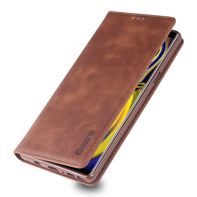 For Galaxy Note 9 AZNS Retro Texture Magnetic Horizontal Flip PU Leather Case with Holder & Card Slots & Photo Frame