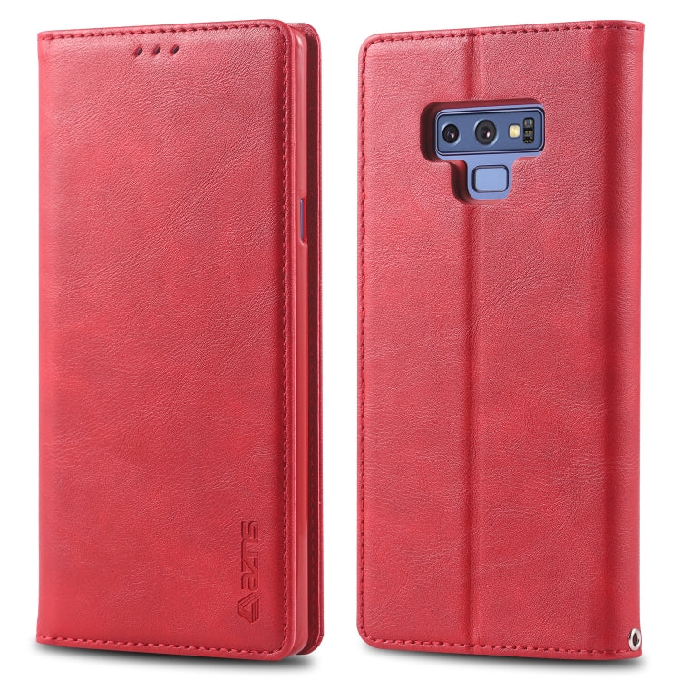 For Galaxy Note 9 AZNS Retro Texture Magnetic Horizontal Flip PU Leather Case with Holder & Card Slots & Photo Frame