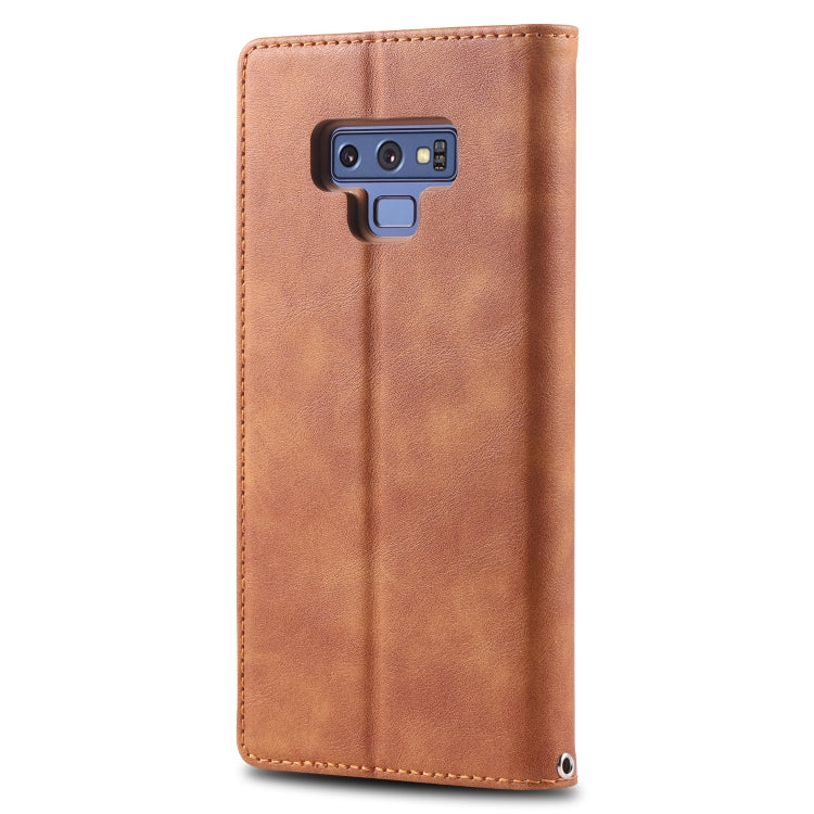 For Galaxy Note 9 AZNS Retro Texture Magnetic Horizontal Flip PU Leather Case with Holder & Card Slots & Photo Frame