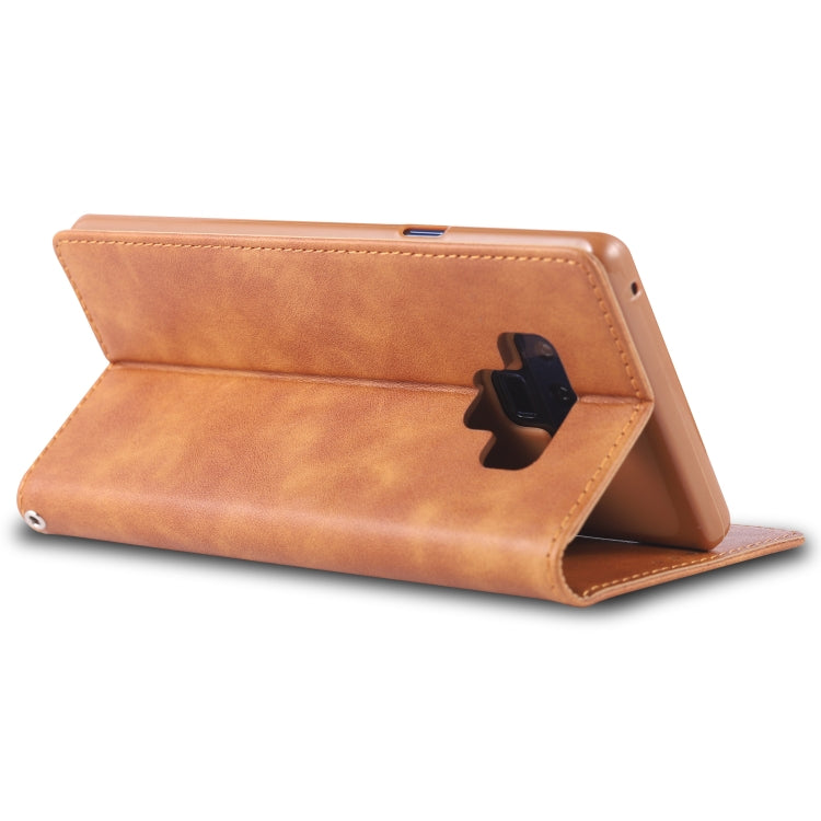 For Galaxy Note 9 AZNS Retro Texture Magnetic Horizontal Flip PU Leather Case with Holder & Card Slots & Photo Frame