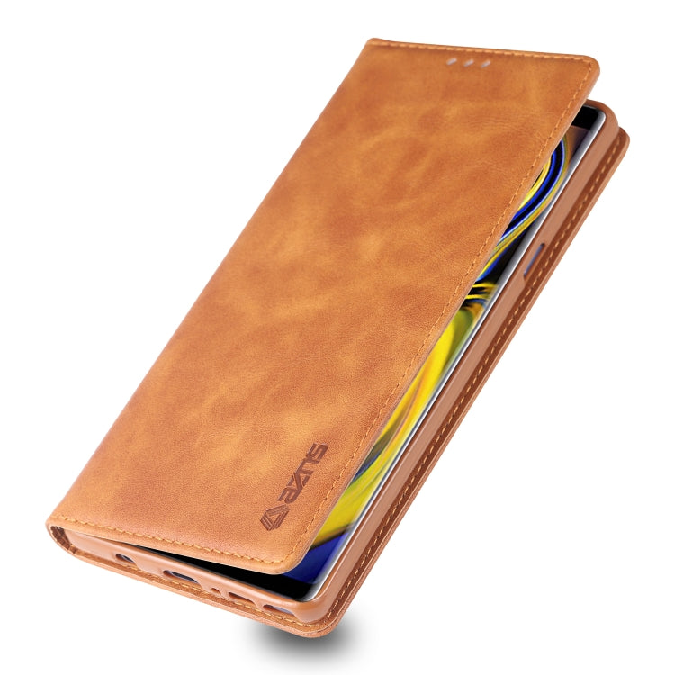 For Galaxy Note 9 AZNS Retro Texture Magnetic Horizontal Flip PU Leather Case with Holder & Card Slots & Photo Frame