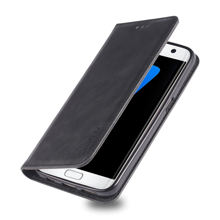 For Galaxy S7 AZNS Retro Texture Magnetic Horizontal Flip PU Leather Case with Holder & Card Slots & Photo Frame