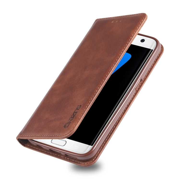 For Galaxy S7 AZNS Retro Texture Magnetic Horizontal Flip PU Leather Case with Holder & Card Slots & Photo Frame
