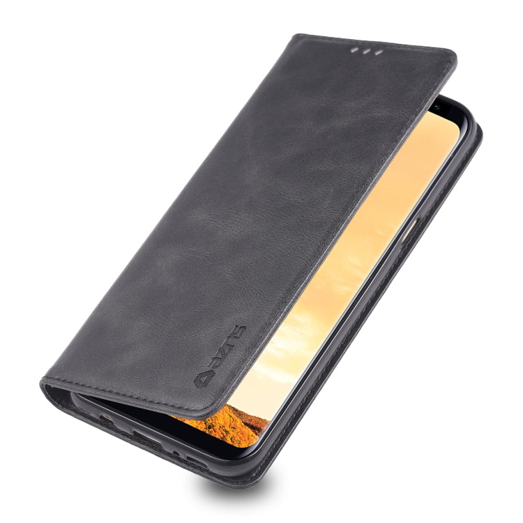 For Galaxy S8 AZNS Retro Texture Magnetic Horizontal Flip PU Leather Case with Holder & Card Slots & Photo Frame