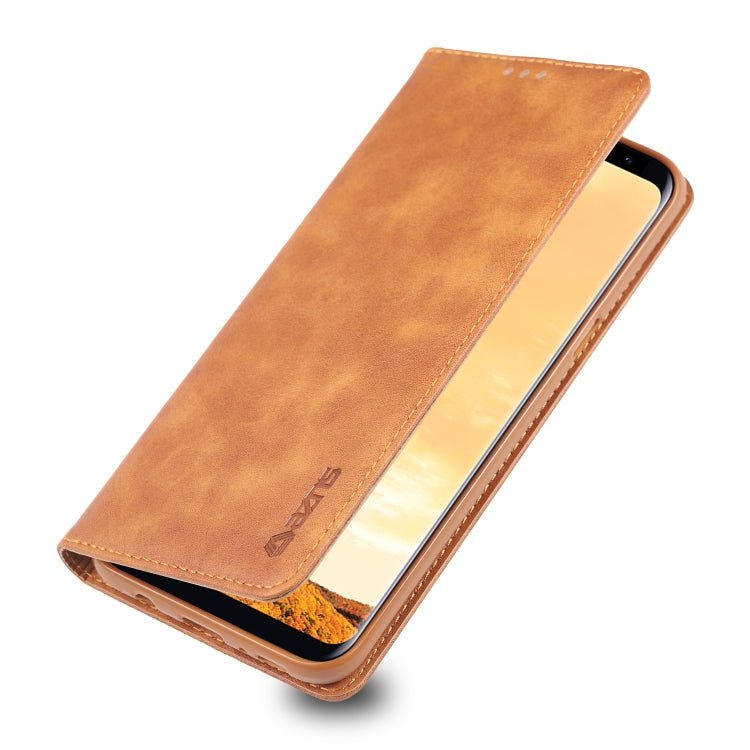 For Galaxy S8 AZNS Retro Texture Magnetic Horizontal Flip PU Leather Case with Holder & Card Slots & Photo Frame