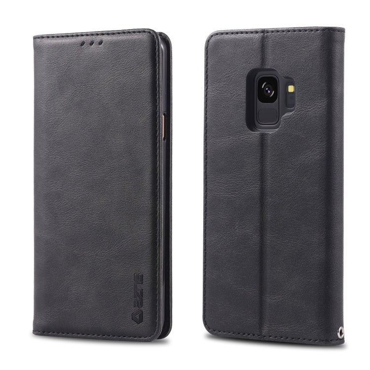 For Galaxy S9 AZNS Retro Texture Magnetic Horizontal Flip PU Leather Case with Holder & Card Slots & Photo Frame
