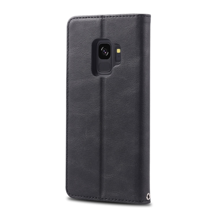 For Galaxy S9 AZNS Retro Texture Magnetic Horizontal Flip PU Leather Case with Holder & Card Slots & Photo Frame