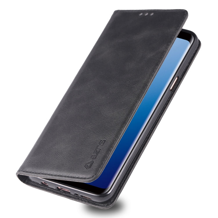 For Galaxy S9 AZNS Retro Texture Magnetic Horizontal Flip PU Leather Case with Holder & Card Slots & Photo Frame