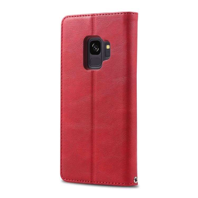 For Galaxy S9 AZNS Retro Texture Magnetic Horizontal Flip PU Leather Case with Holder & Card Slots & Photo Frame