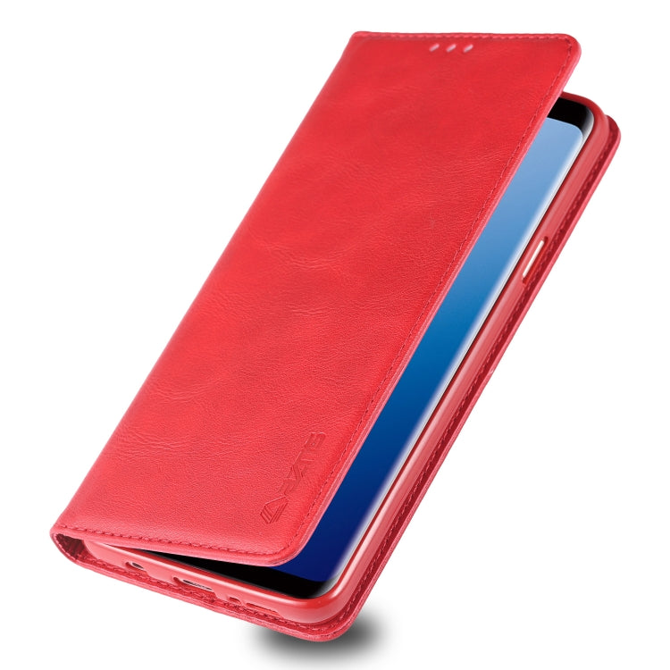 For Galaxy S9 AZNS Retro Texture Magnetic Horizontal Flip PU Leather Case with Holder & Card Slots & Photo Frame