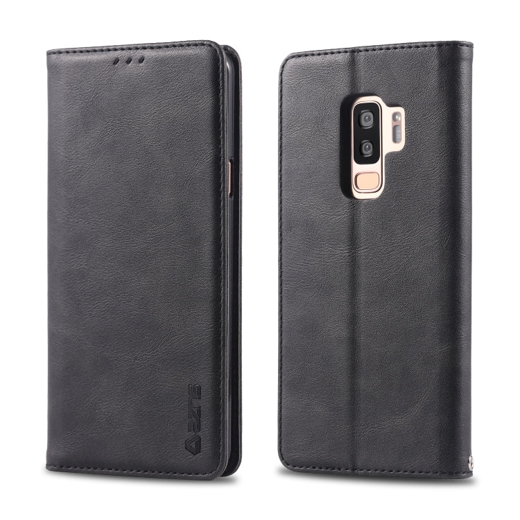 For Galaxy S9 Plus AZNS Retro Texture Magnetic Horizontal Flip PU Leather Case with Holder & Card Slots & Photo Frame