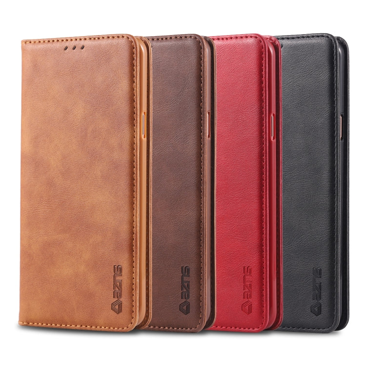 For Galaxy S9 Plus AZNS Retro Texture Magnetic Horizontal Flip PU Leather Case with Holder & Card Slots & Photo Frame