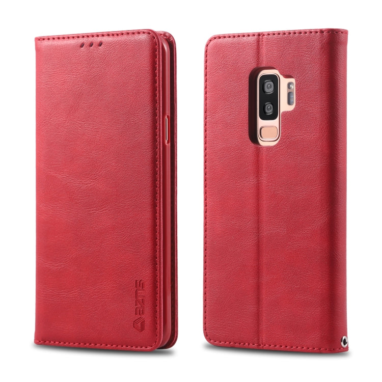 For Galaxy S9 Plus AZNS Retro Texture Magnetic Horizontal Flip PU Leather Case with Holder & Card Slots & Photo Frame