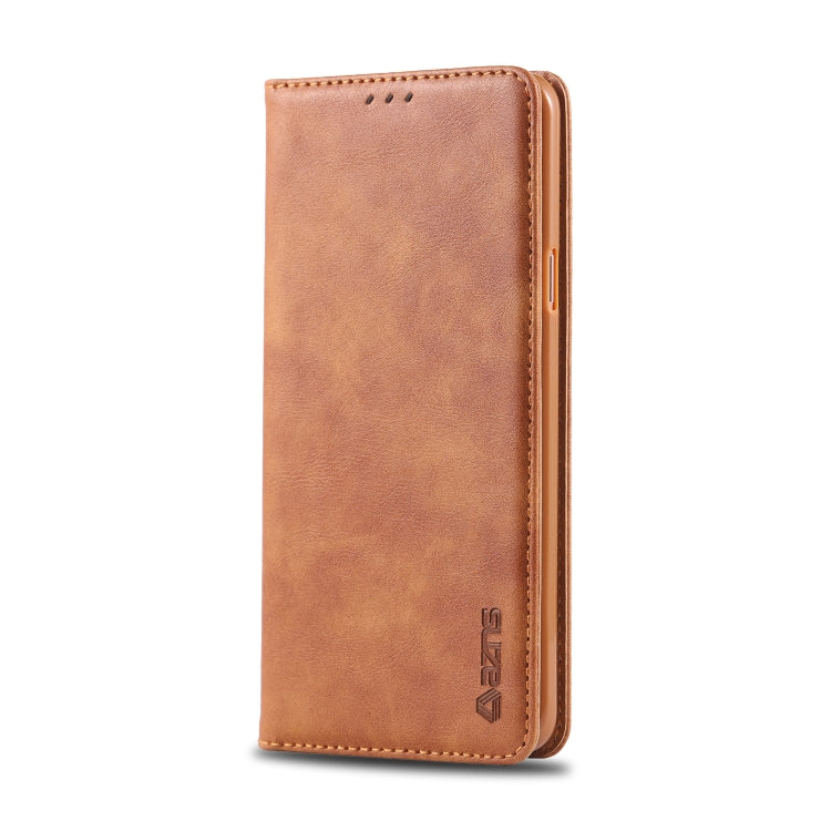 For Galaxy S9 Plus AZNS Retro Texture Magnetic Horizontal Flip PU Leather Case with Holder & Card Slots & Photo Frame