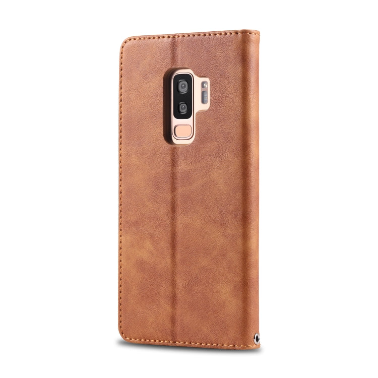 For Galaxy S9 Plus AZNS Retro Texture Magnetic Horizontal Flip PU Leather Case with Holder & Card Slots & Photo Frame