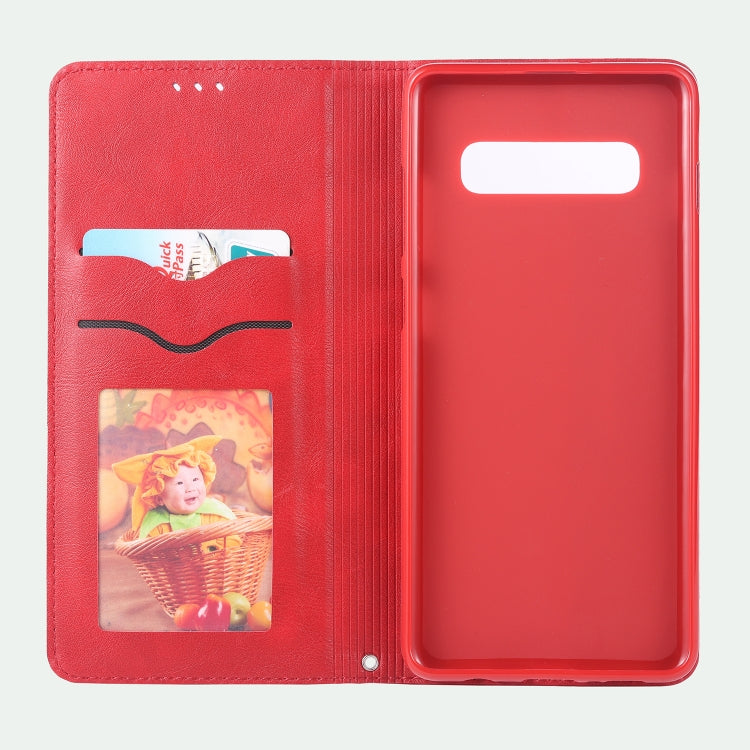 For Galaxy S10 5G AZNS Retro Texture Magnetic Horizontal Flip PU Leather Case with Holder & Card Slots & Photo Frame