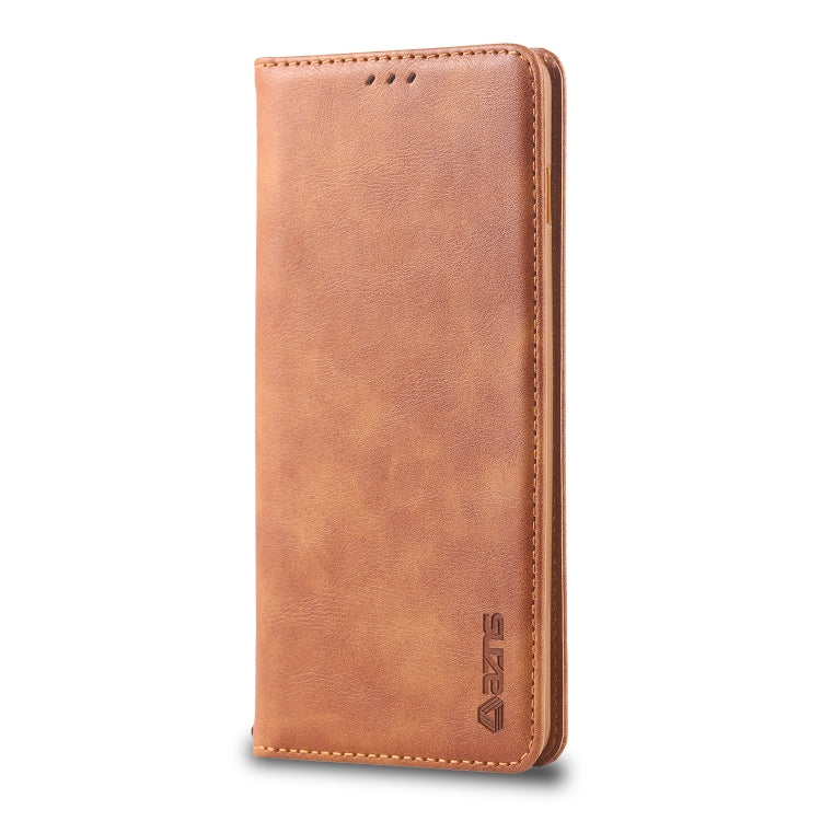 For Galaxy S10 5G AZNS Retro Texture Magnetic Horizontal Flip PU Leather Case with Holder & Card Slots & Photo Frame