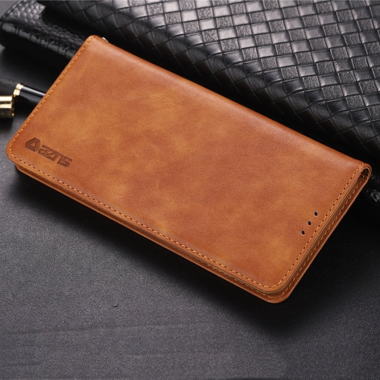 For Galaxy S10 5G AZNS Retro Texture Magnetic Horizontal Flip PU Leather Case with Holder & Card Slots & Photo Frame