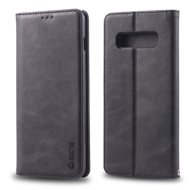 For Galaxy S10 AZNS Retro Texture Magnetic Horizontal Flip PU Leather Case with Holder & Card Slots & Photo Frame