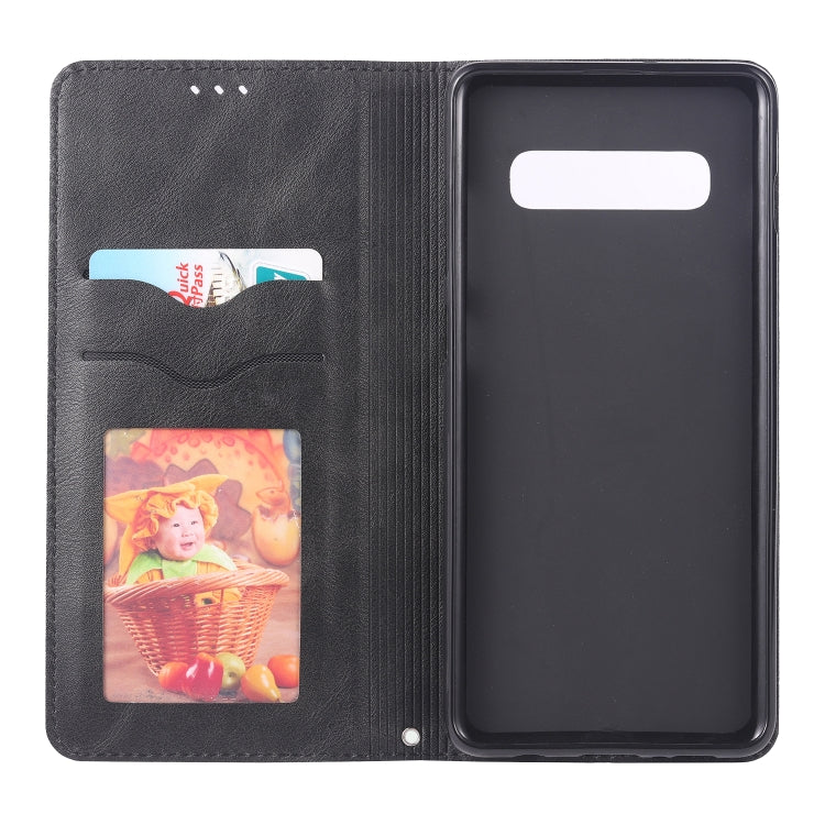 For Galaxy S10 AZNS Retro Texture Magnetic Horizontal Flip PU Leather Case with Holder & Card Slots & Photo Frame