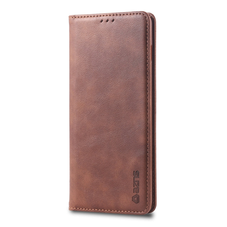 For Galaxy S10 AZNS Retro Texture Magnetic Horizontal Flip PU Leather Case with Holder & Card Slots & Photo Frame