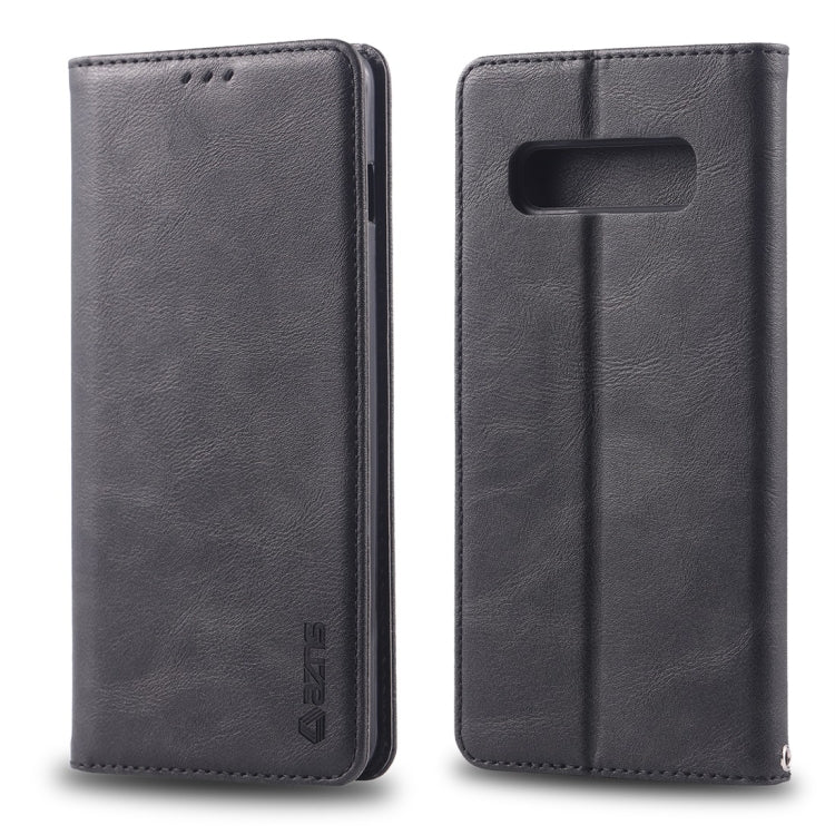 For Galaxy S10  Plus AZNS Retro Texture Magnetic Horizontal Flip PU Leather Case with Holder & Card Slots & Photo Frame