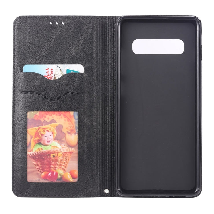 For Galaxy S10  Plus AZNS Retro Texture Magnetic Horizontal Flip PU Leather Case with Holder & Card Slots & Photo Frame
