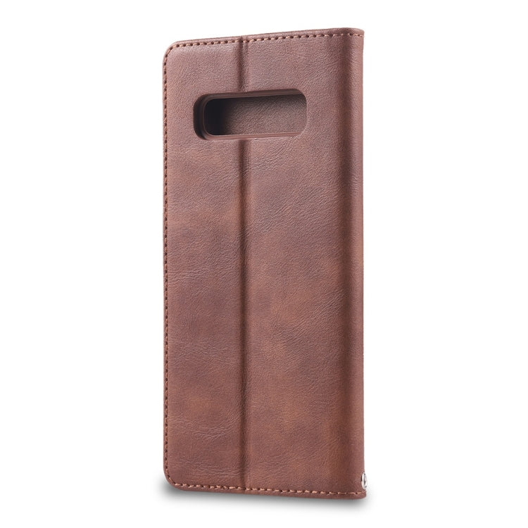 For Galaxy S10e AZNS Retro Texture Magnetic Horizontal Flip PU Leather Case with Holder & Card Slots & Photo Frame