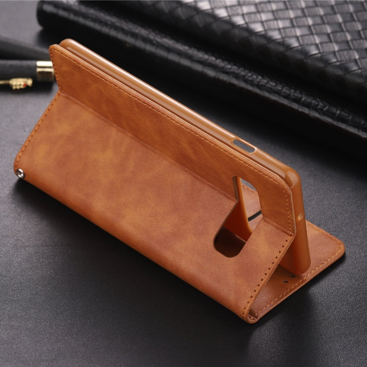 For Galaxy S10e AZNS Retro Texture Magnetic Horizontal Flip PU Leather Case with Holder & Card Slots & Photo Frame