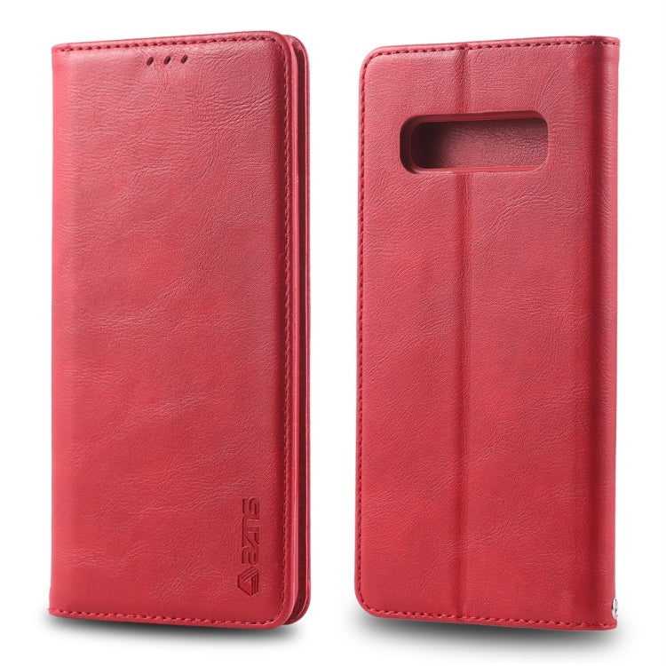 For Galaxy S10e AZNS Retro Texture Magnetic Horizontal Flip PU Leather Case with Holder & Card Slots & Photo Frame