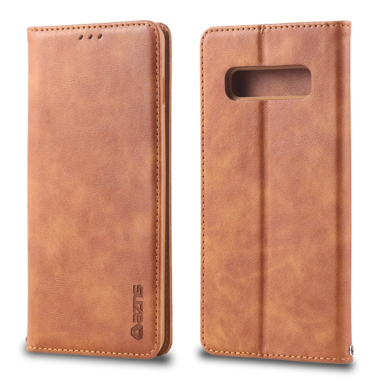 For Galaxy S10e AZNS Retro Texture Magnetic Horizontal Flip PU Leather Case with Holder & Card Slots & Photo Frame