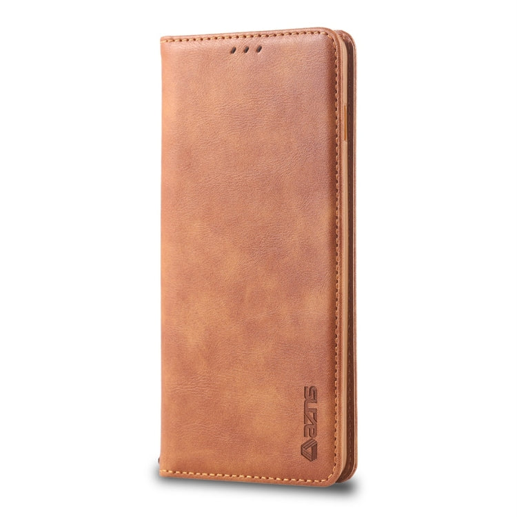 For Galaxy S10e AZNS Retro Texture Magnetic Horizontal Flip PU Leather Case with Holder & Card Slots & Photo Frame